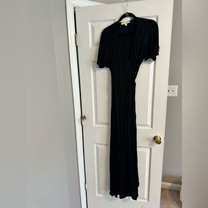 Black Maxi Wrap Dress
